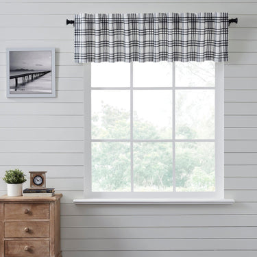 Sawyer Mill Black Plaid Valance Curtain 16x90 VHC Brands - The Fox Decor
